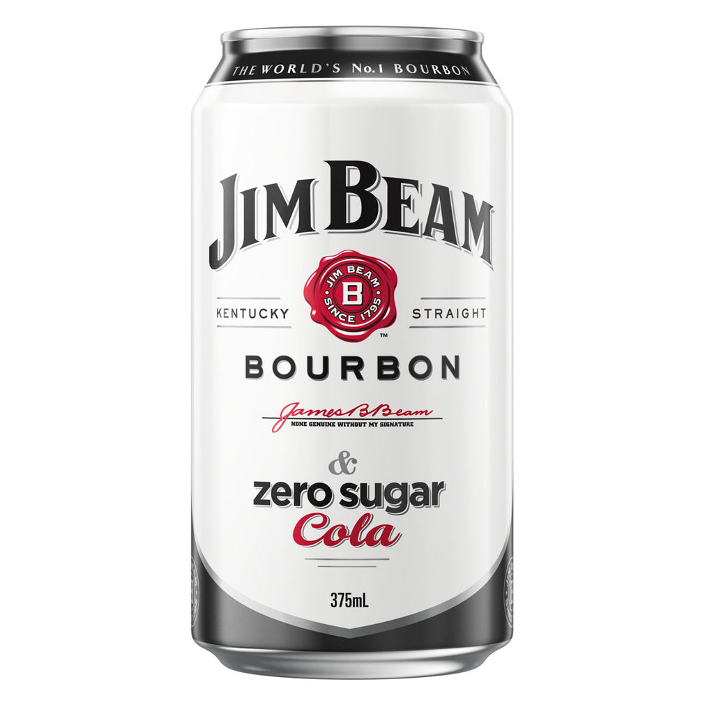 Jim Beam Bourbon and Zero cola 375ml cans