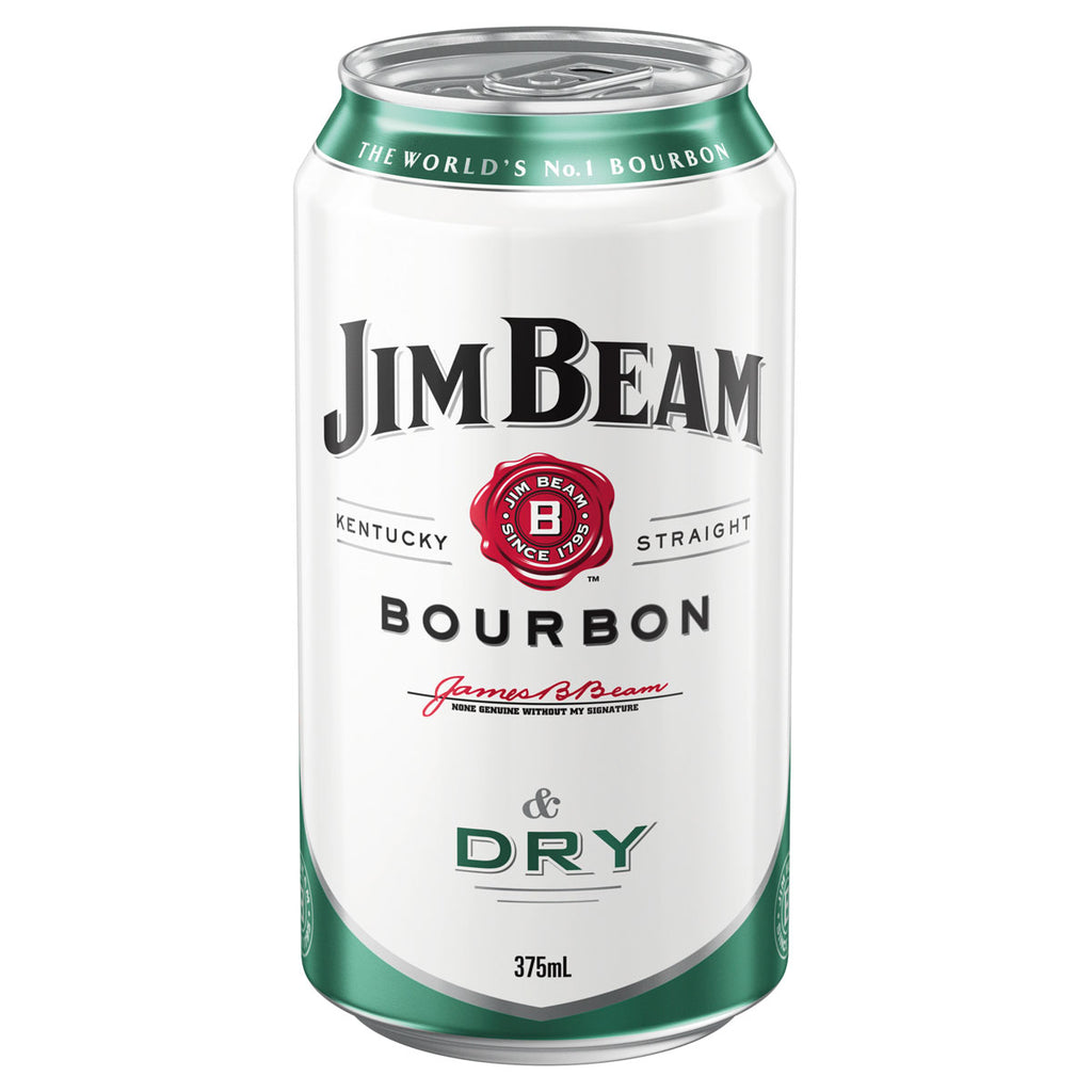 Jim Beam Bourbon and dry 375ml cans