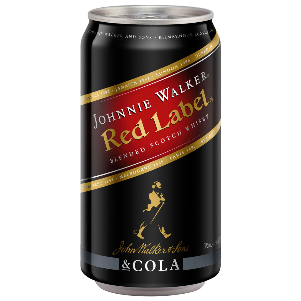 Johnnie Walker and cola 375ml cans