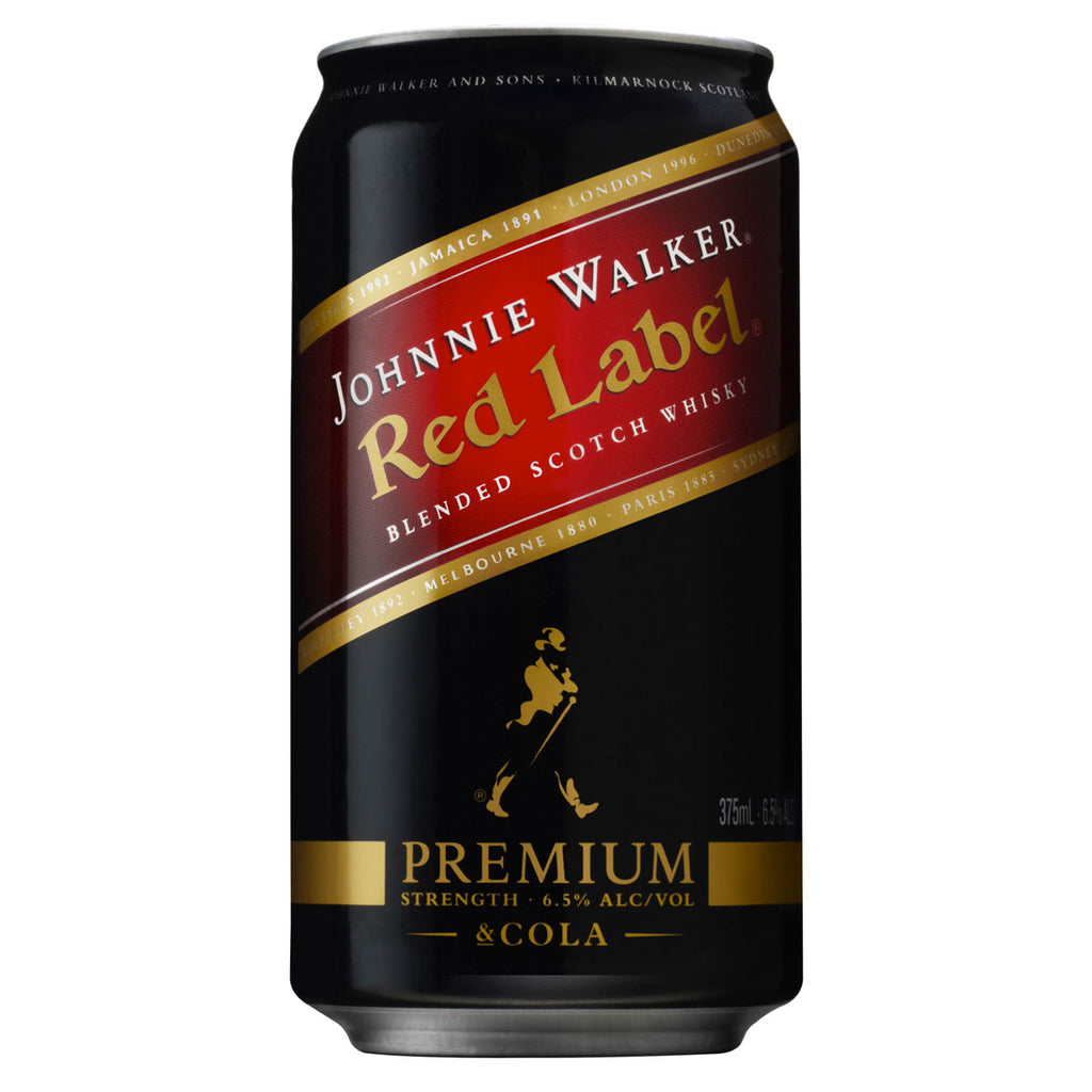 Johnnie Walker Premium and Cola 375ml cans