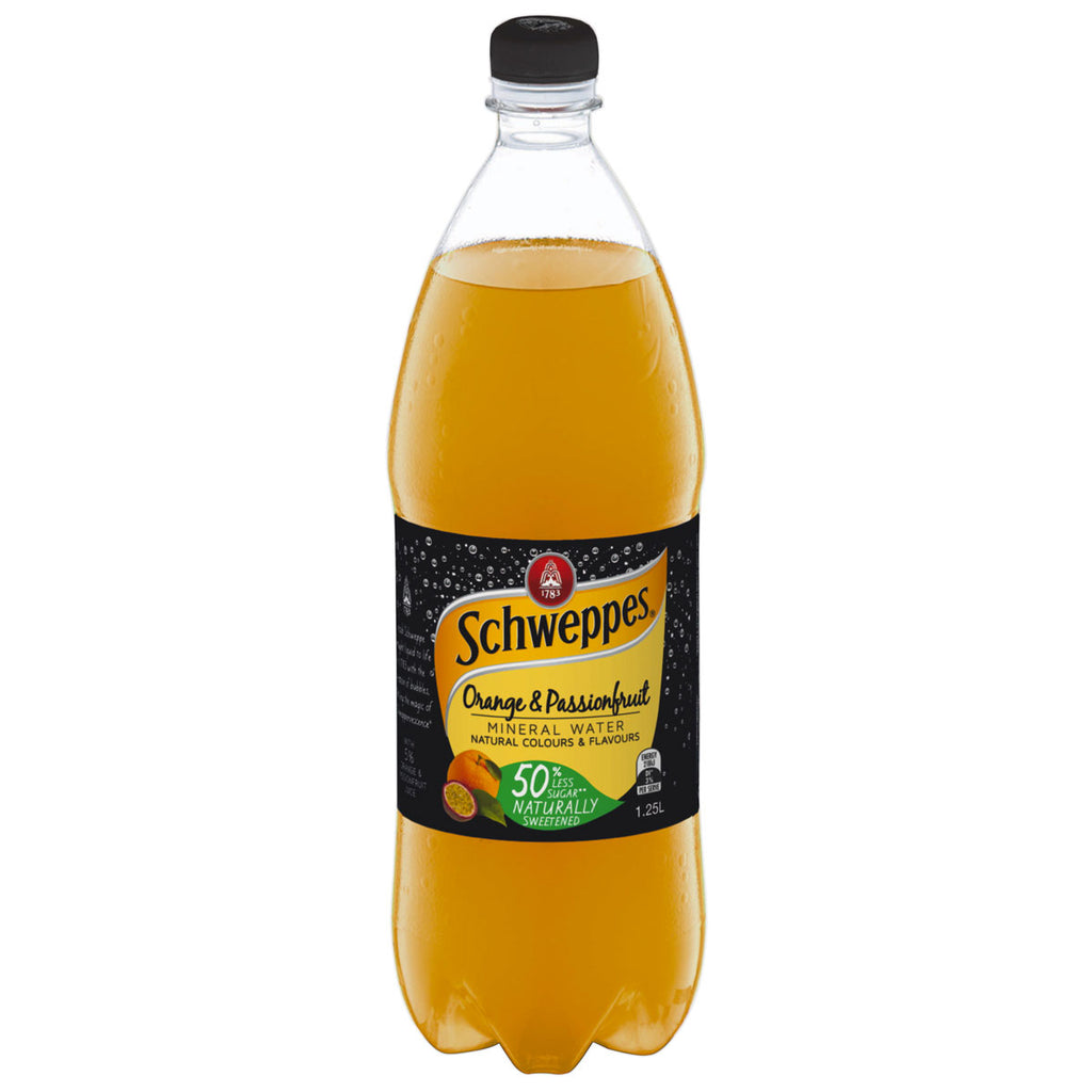 Schweppes Orange and Passionfruit Mineral Water 1.1L