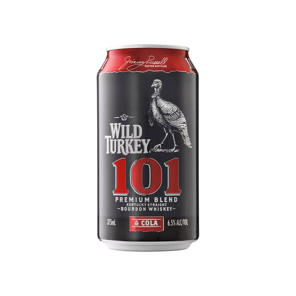 Wild Turkey 101 and Cola 375ml can